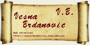 Vesna Brdanović vizit kartica
